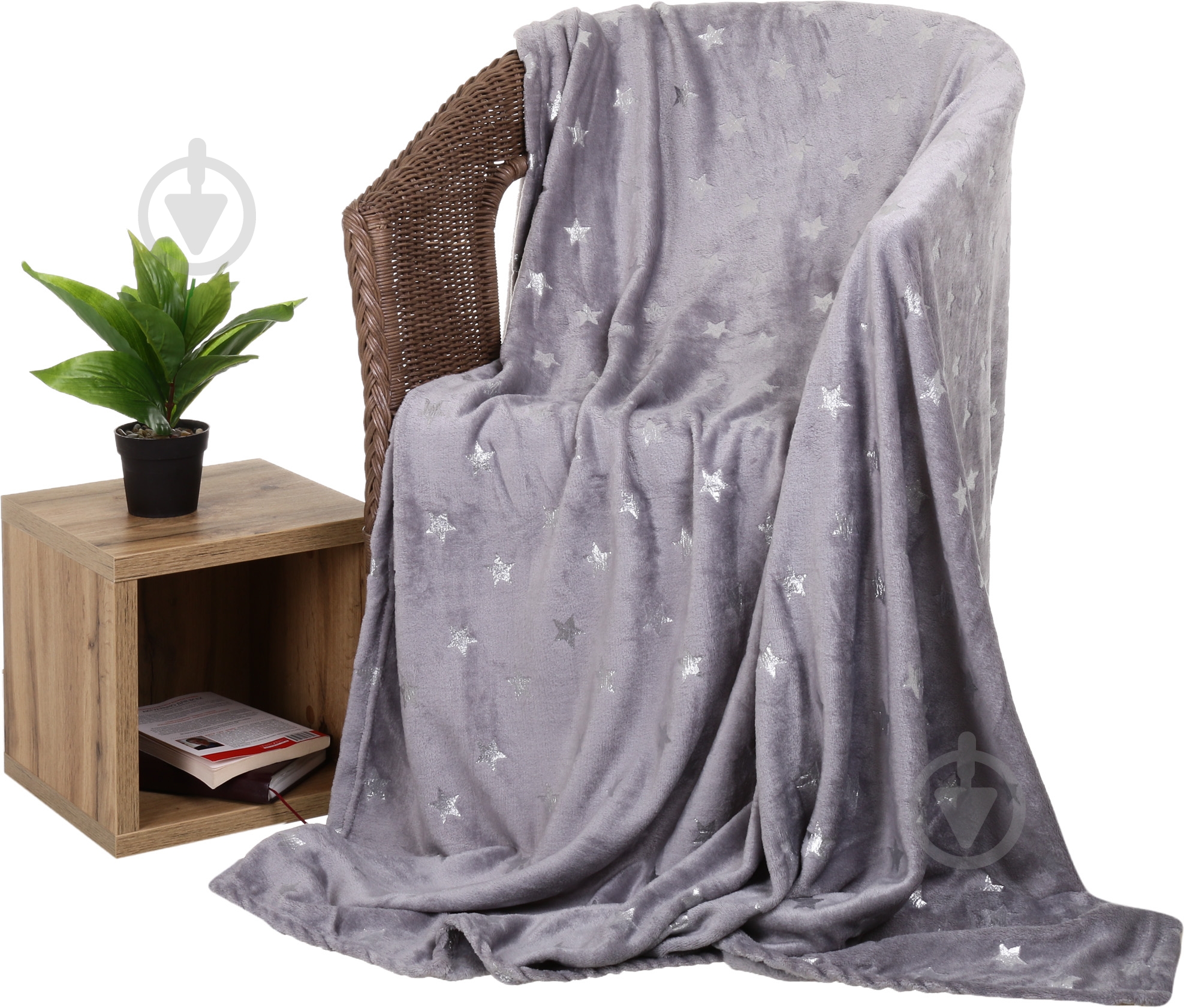 Плед Basic Shine Stars 160x200 см серый La Nuit - фото 1 Плед Basic Shine Stars 160x200 см серый La Nuit - фото 1