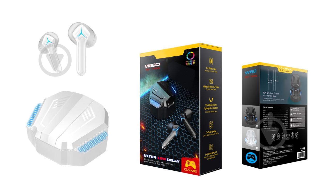 Гарнітура ігрова Ovleng W60 white (OVLTWSGEW60W) - фото 4 Гарнітура ігрова Ovleng W60 white (OVLTWSGEW60W) - фото 4