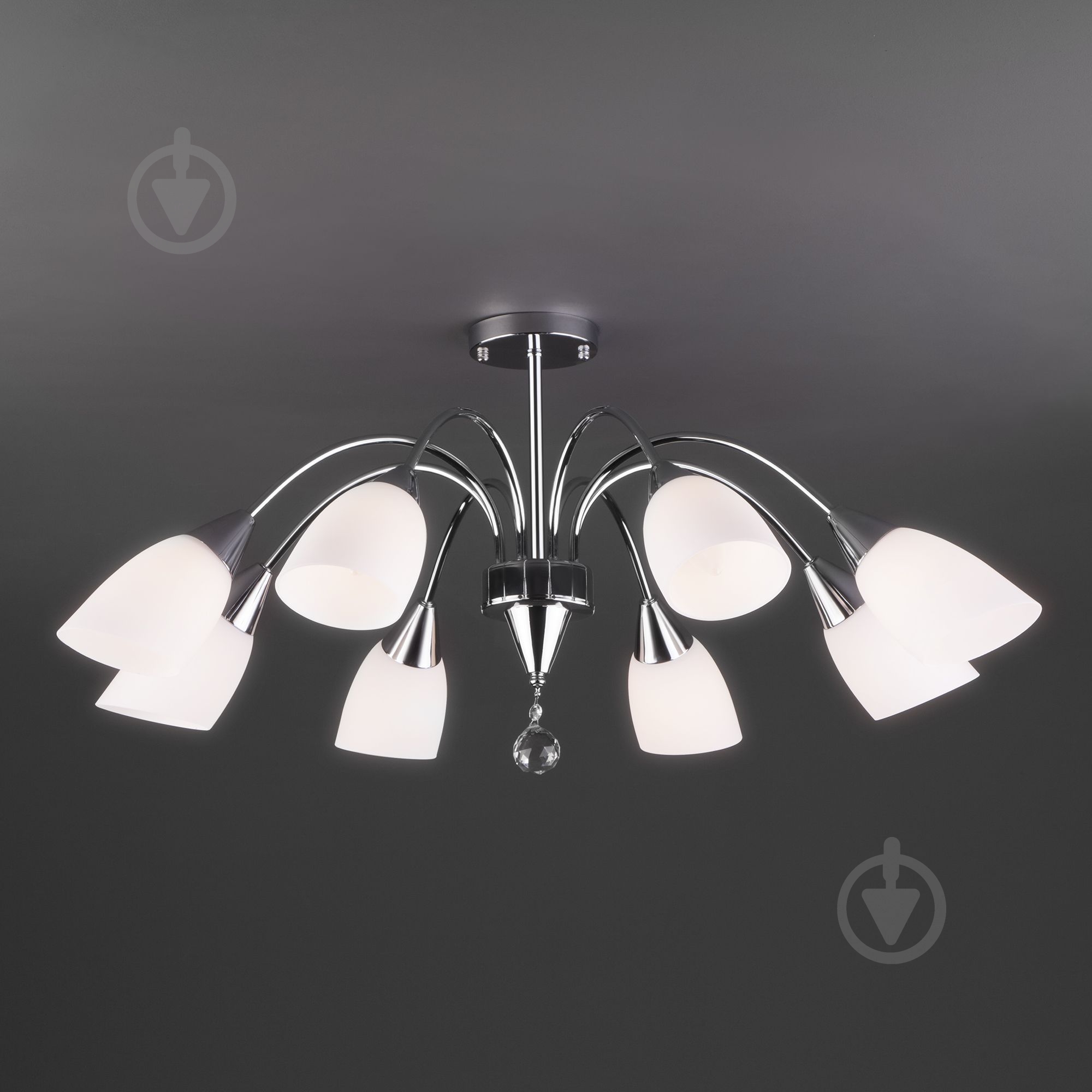 Люстра потолочная Strotskis Strotskis Ellene 30149/8 8x60 Вт Е27 белый/хром 30149/8 - фото 3