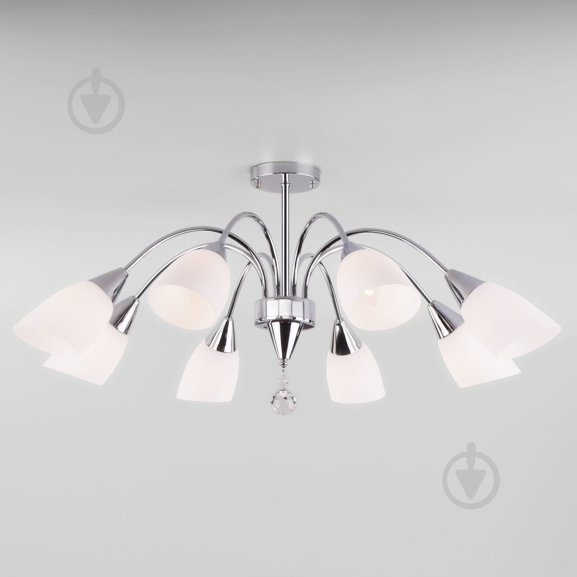 Люстра потолочная Strotskis Strotskis Ellene 30149/8 8x60 Вт Е27 белый/хром 30149/8 - фото 1