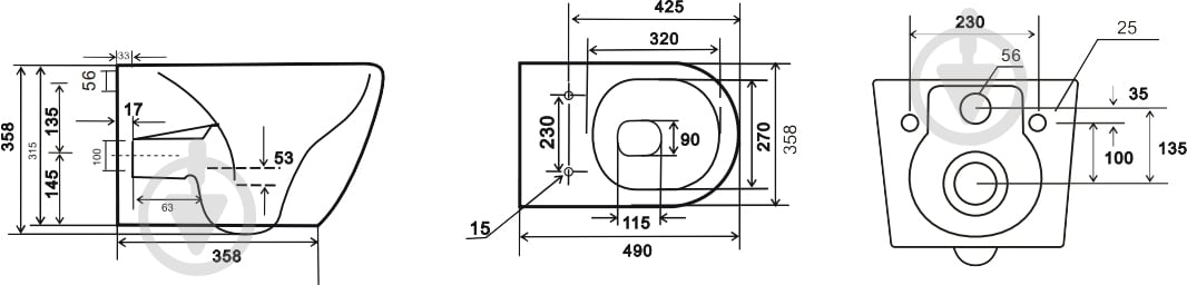 Унитаз подвесной EGO Pride TR2196-18 - фото 6