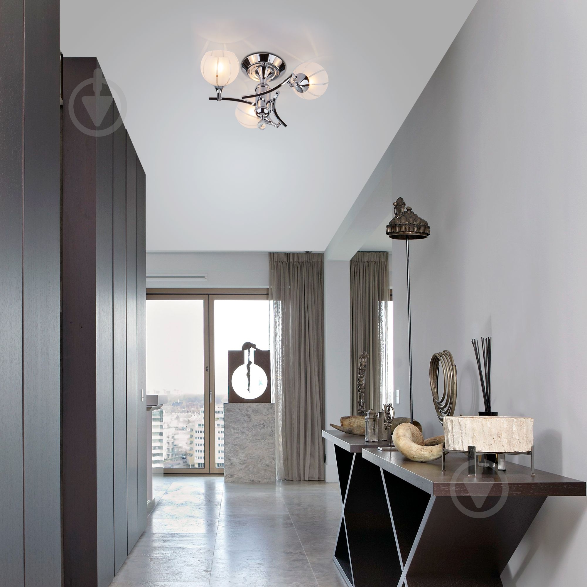 Люстра потолочная Євросвітло Strotskis Libre 3353/3 3x60 Вт E27 хром - фото 2