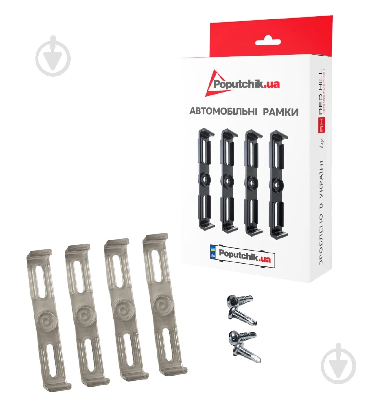 Рамка под номерной знак Poputchik 4 шт. (24-052-IS) - фото 1