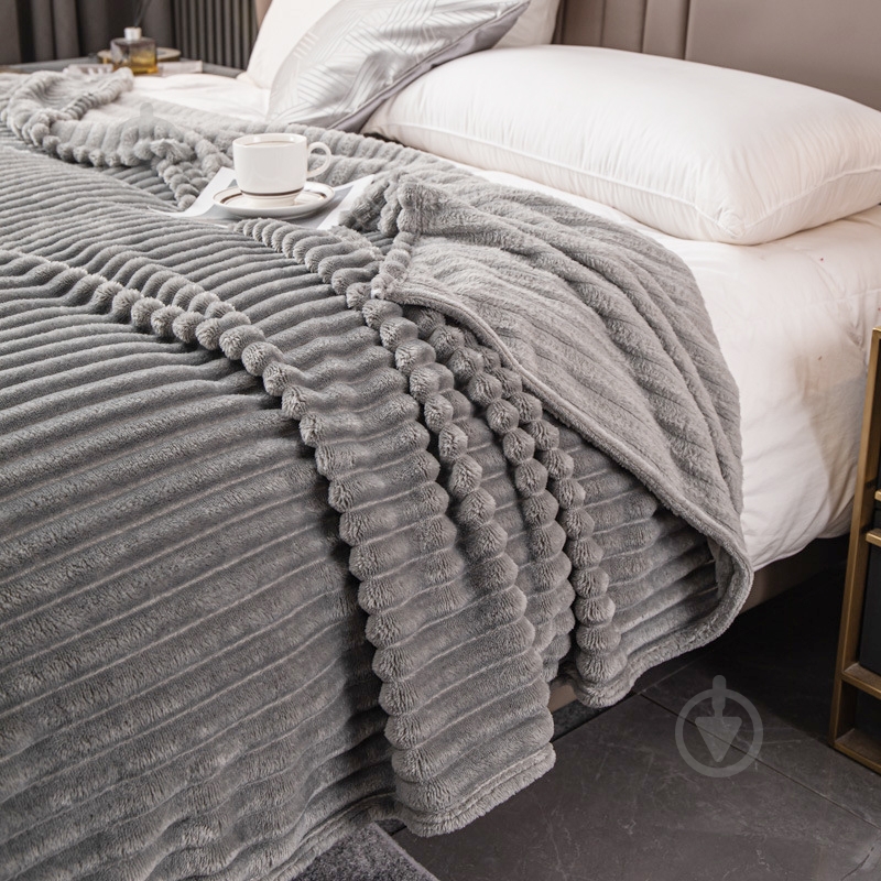 Плед Jacquard Stripe 200x220 см сірий La Nuit - фото 1