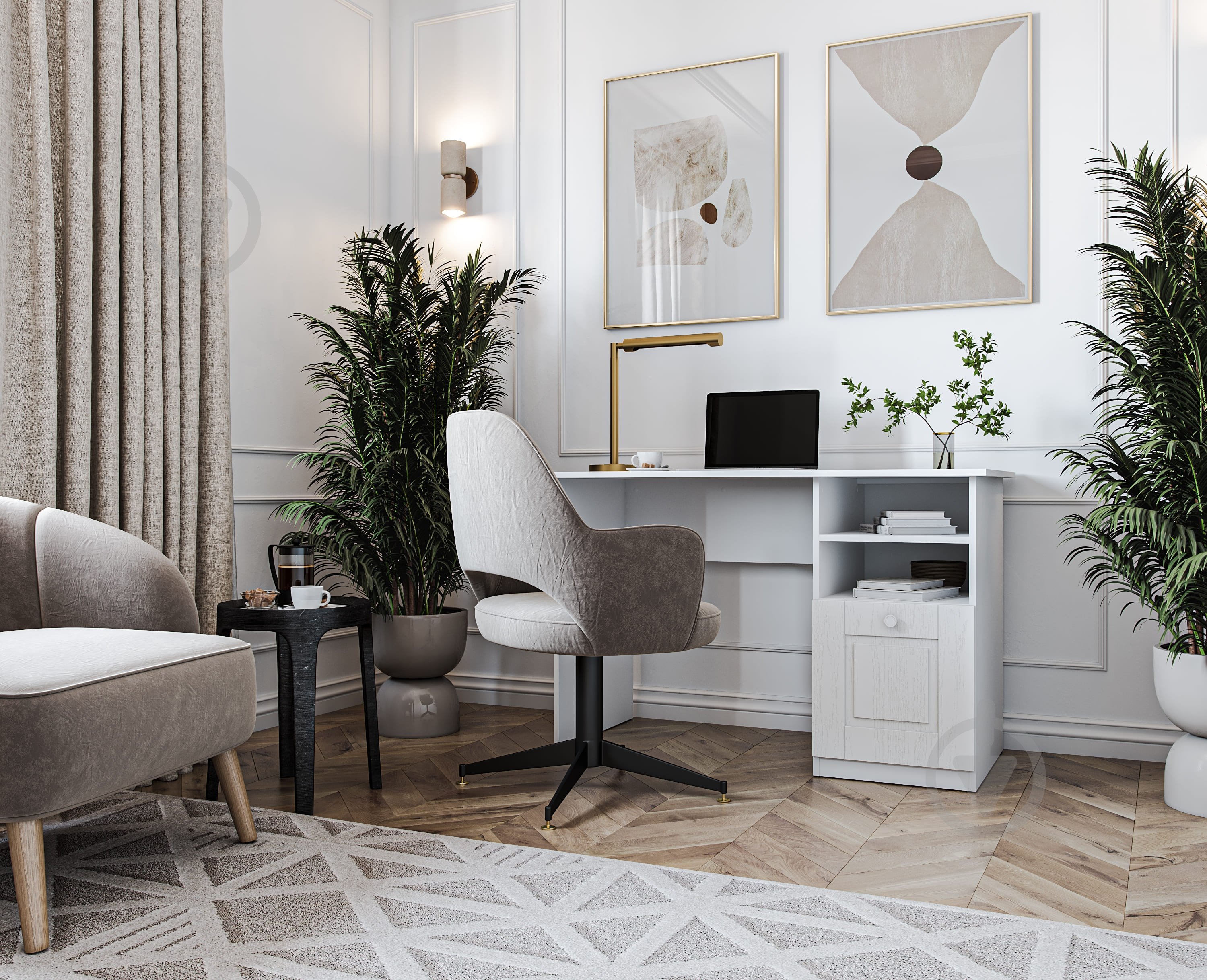 Стіл письмовий Грейд Флекс конструктор корпус тип №1 775х600 мм білий/білий - фото 2 Стіл письмовий Грейд Флекс конструктор корпус тип №1 775х600 мм білий/білий - фото 2