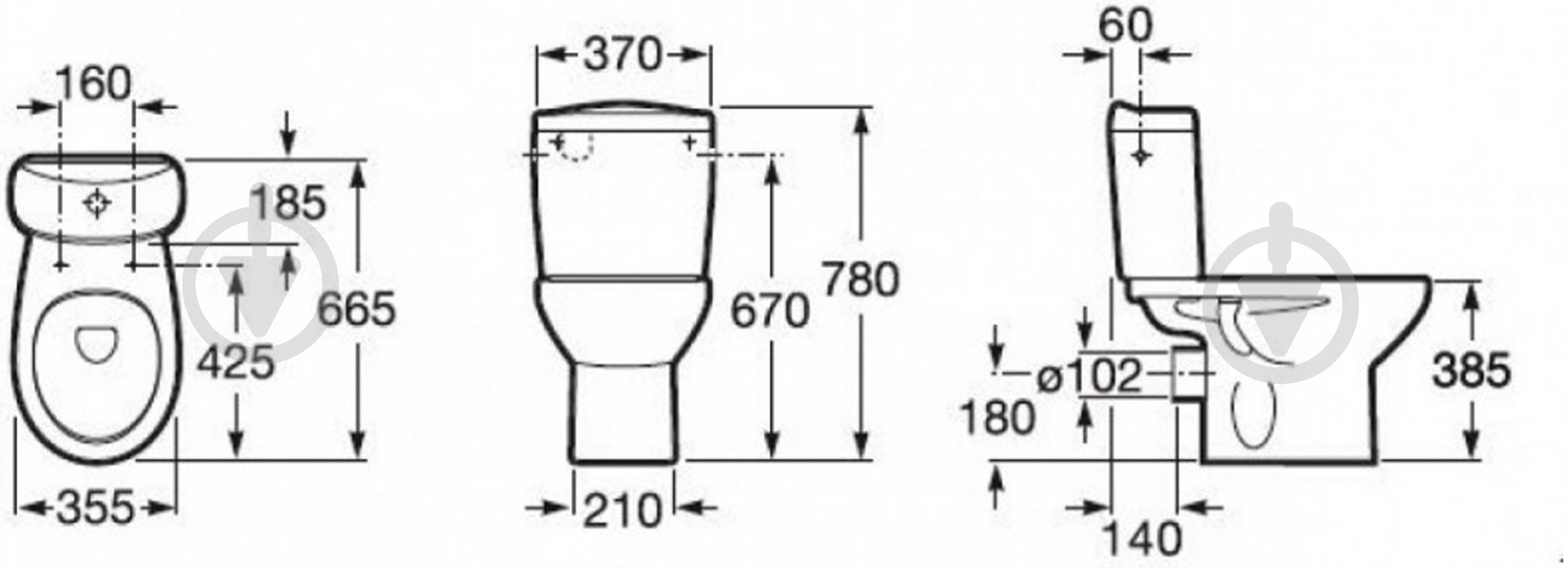 Унитаз-компакт ROCA Victoria 34940200VP - фото 2 Унитаз-компакт ROCA Victoria 34940200VP - фото 2