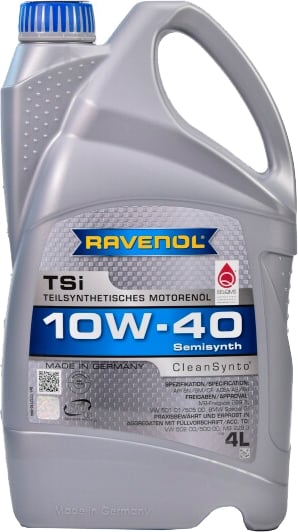Моторна олива напівсинтетична RAVENOL TSI 10W-40 4 л (RAV TSI SAE 10W40 4L) - фото 1 Моторна олива напівсинтетична RAVENOL TSI 10W-40 4 л (RAV TSI SAE 10W40 4L) - фото 1