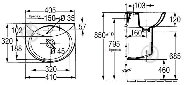 Полупьедестал Jacob Delafon Odeon 19087-00 - фото 2 Полупьедестал Jacob Delafon Odeon 19087-00 - фото 2