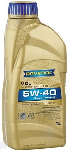 Моторна олива синтетична RAVENOL VDL 5W-40 1 л (RAV VDL SAE 5W40 1L) - фото 1 Моторна олива синтетична RAVENOL VDL 5W-40 1 л (RAV VDL SAE 5W40 1L) - фото 1