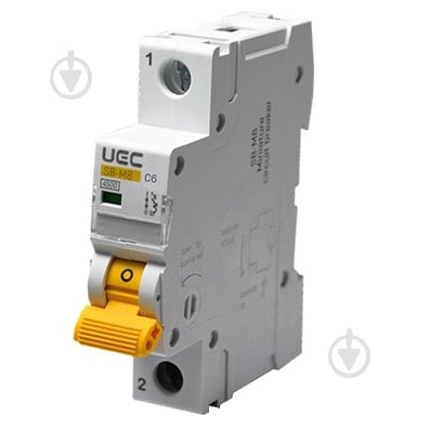 Автоматичний вимикач UEC SB-M8 1P 6A C 4,5кA MCB45-1-006-C - фото 1 Автоматичний вимикач UEC SB-M8 1P 6A C 4,5кA MCB45-1-006-C - фото 1