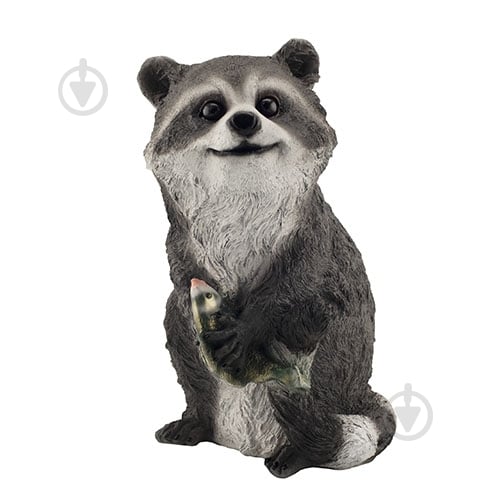 Фигура садовая Decoline Енот с рыбой - фото 1 Фигура садовая Decoline Енот с рыбой - фото 1