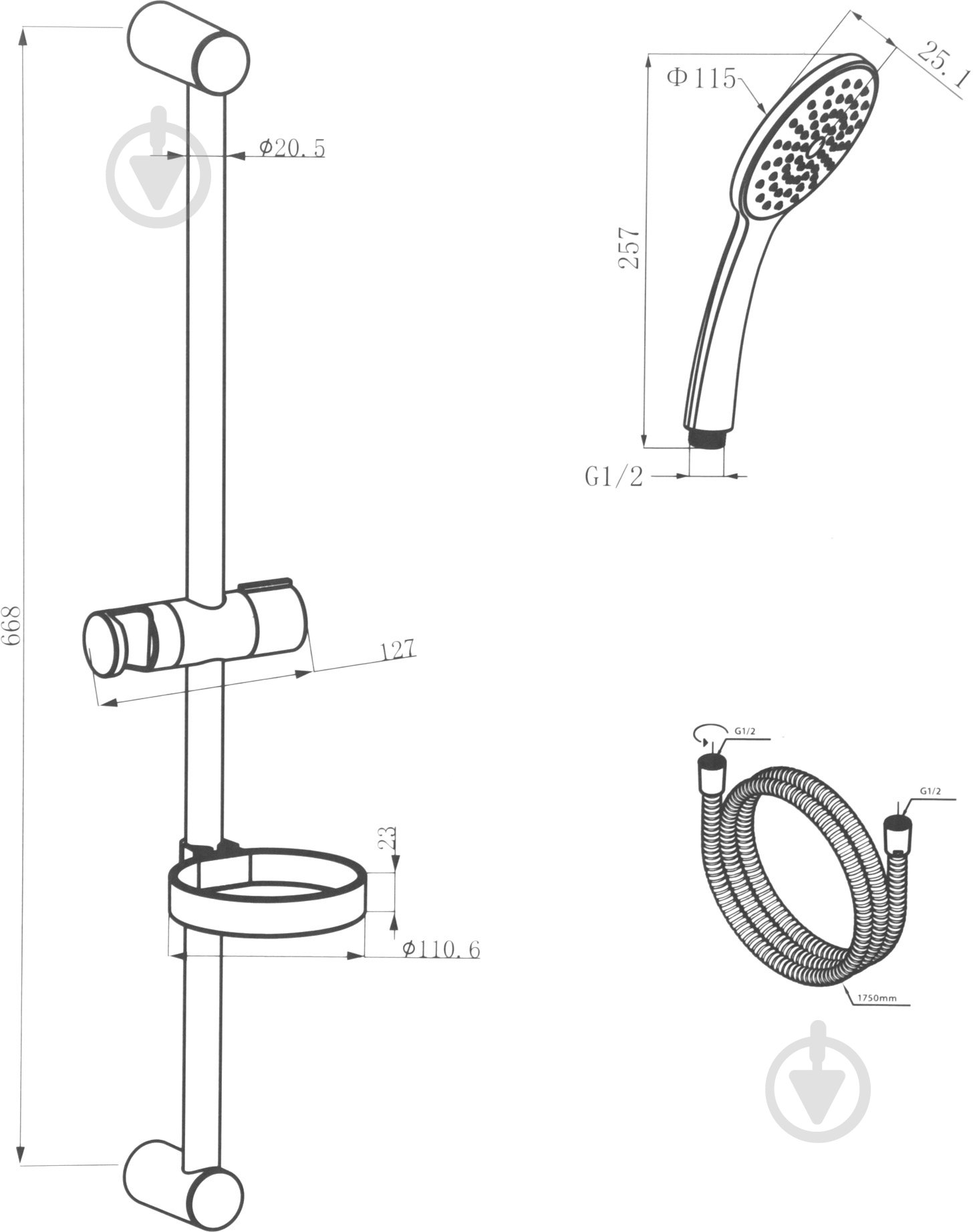 Набор смесителей AM.PM 3 в 1 Gem - фото 5