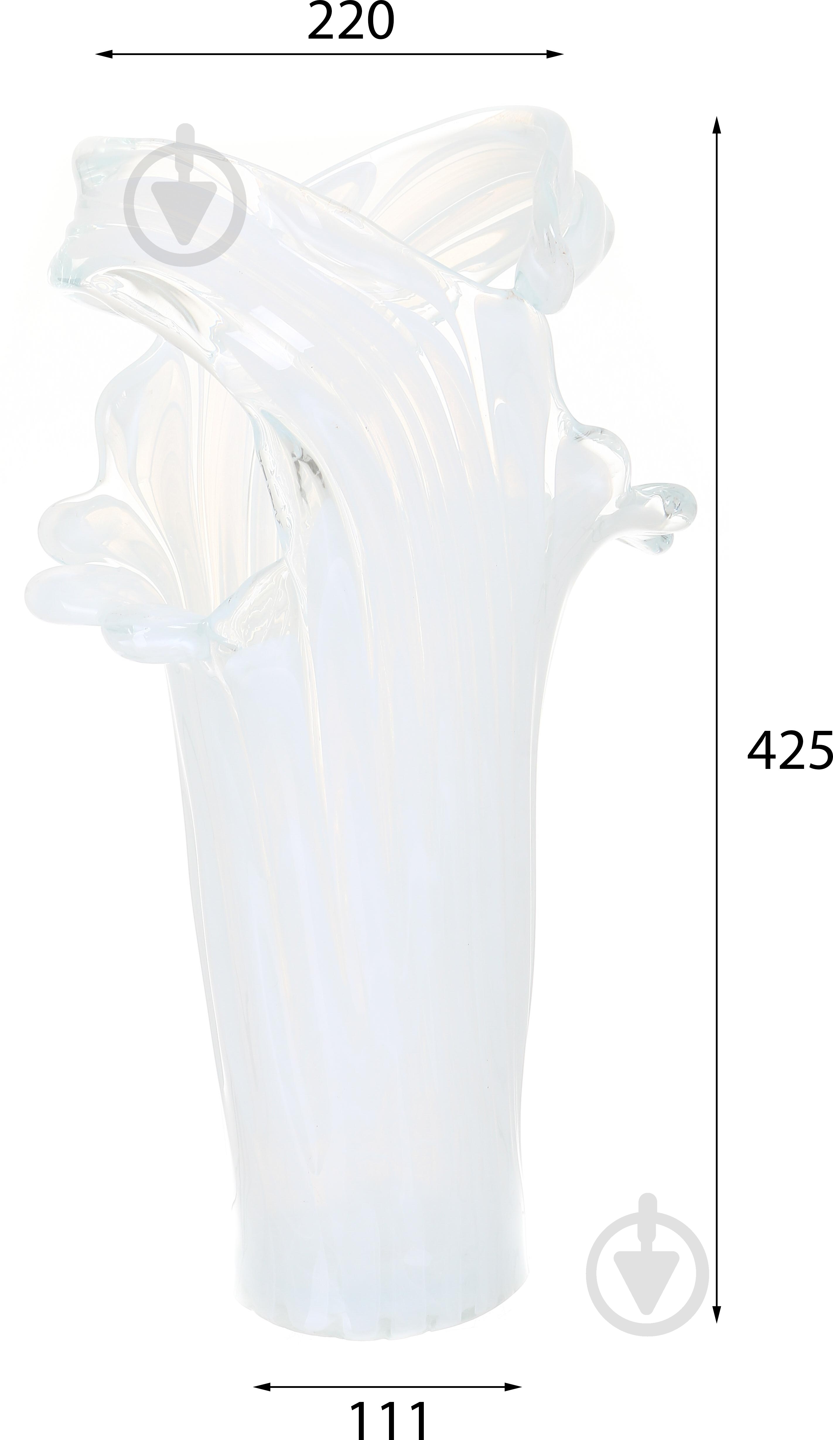 Ваза скляна Antonio Tammaro Abbraccio 40 см біла - фото 2 Ваза скляна Antonio Tammaro Abbraccio 40 см біла - фото 2