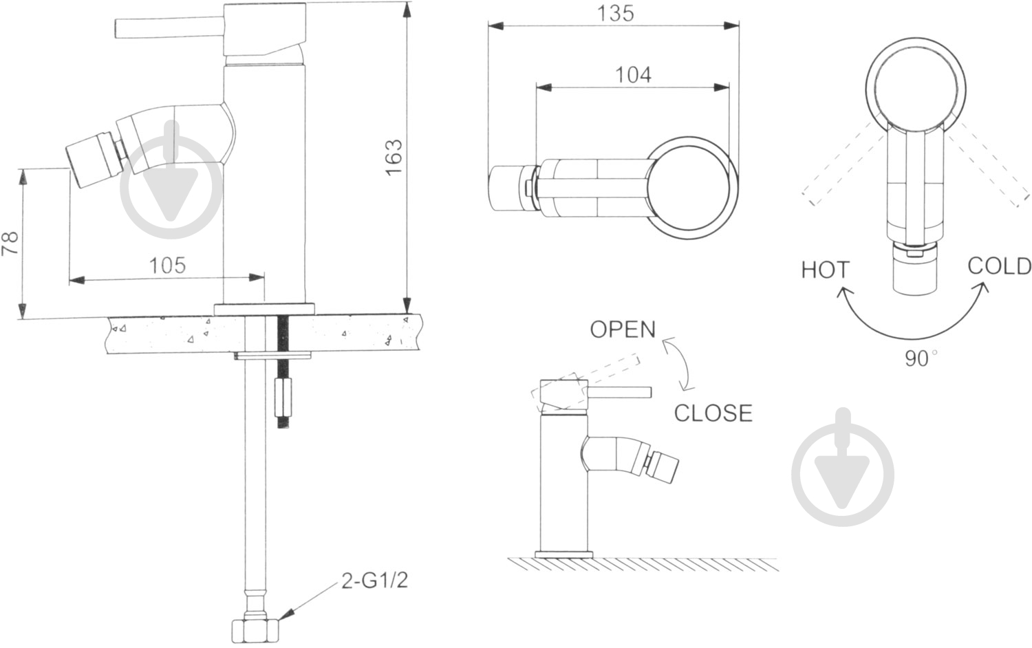 Смеситель для биде EGO Slim F0204001101 - фото 3