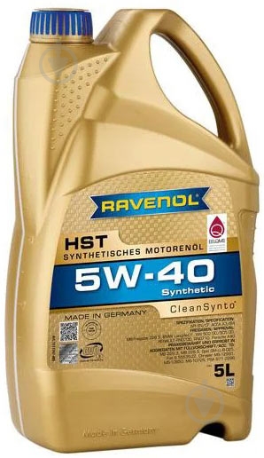 Моторна олива синтетична RAVENOL HST 5W-40 5 л (11111475) - фото 1