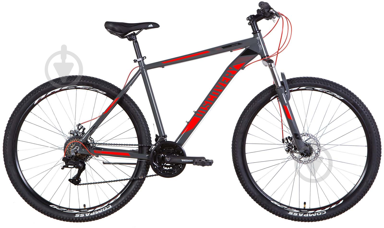 Велосипед Discovery 29" 19"(48 см) BASTION OPS-DIS-29-137 сіро-червоний - фото 1