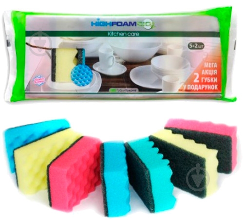 Губка для посуды ІнтерФом Kitchen care 7 шт. - фото 1 Губка для посуды ІнтерФом Kitchen care 7 шт. - фото 1
