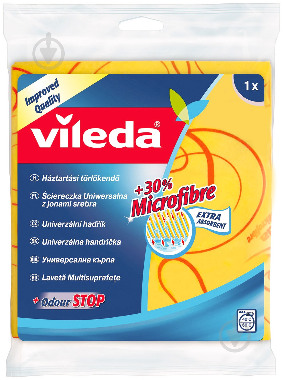 Набір серветок Vileda 39х36 см 3 шт./уп. жовті - фото 1