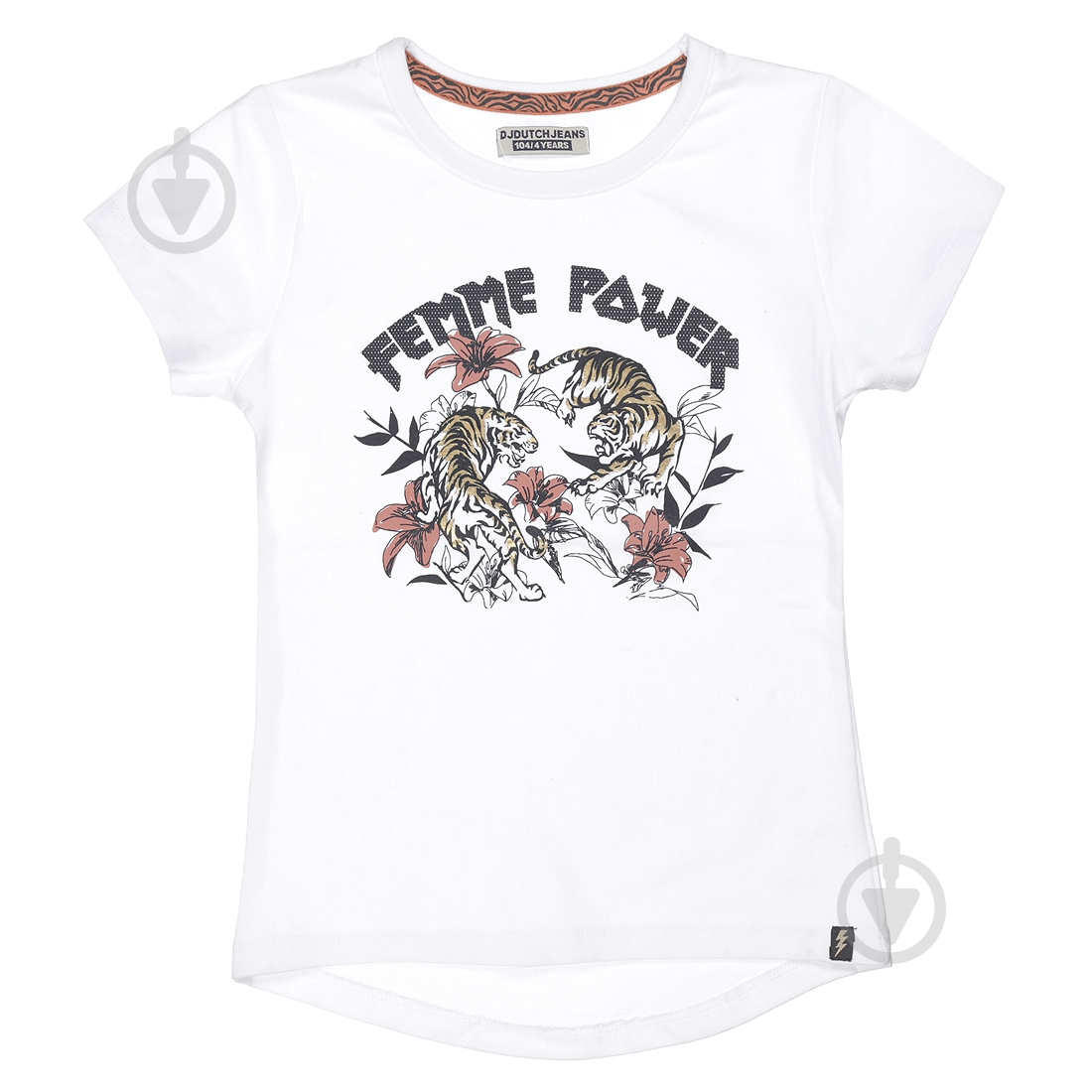 Футболка для девочек DJ Dutchjeans р.128 белый V42022-45 - фото 1