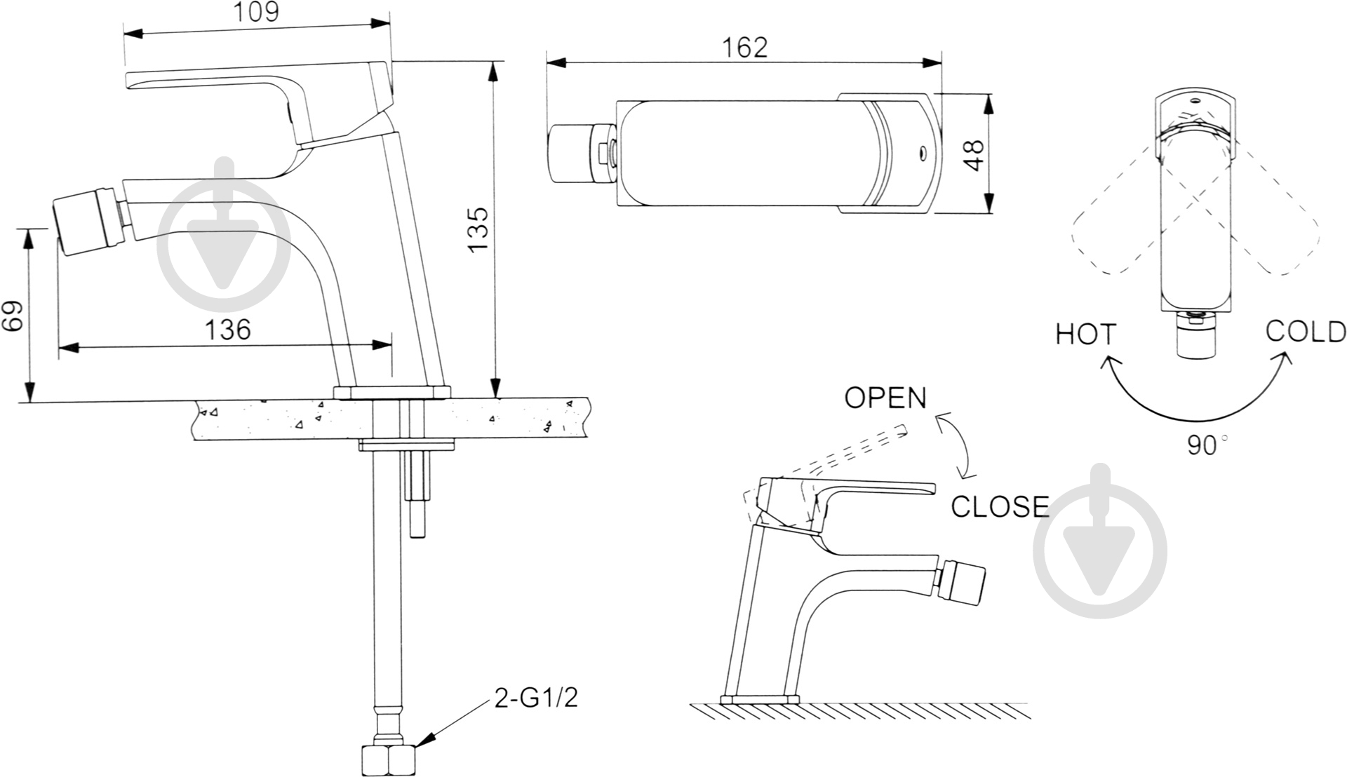 Смеситель для биде EGO Smart F0218901101 - фото 3