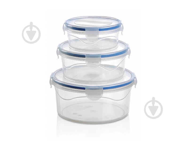 Набір ємностей Ucsan Plastik вакуумних круглих CLICK WITH LOCK 3 шт - фото 1 Набір ємностей Ucsan Plastik вакуумних круглих CLICK WITH LOCK 3 шт - фото 1