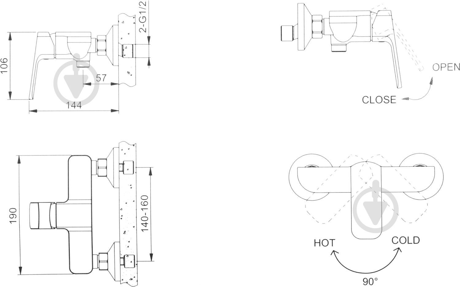Смеситель для душа EGO Smart F0318901101 - фото 3 Смеситель для душа EGO Smart F0318901101 - фото 3