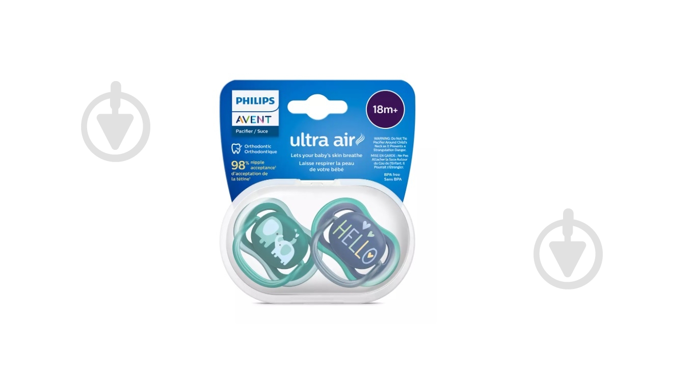 Пустышка Philips Avent Ultra Air 18+ мес. 2 шт. - фото 2