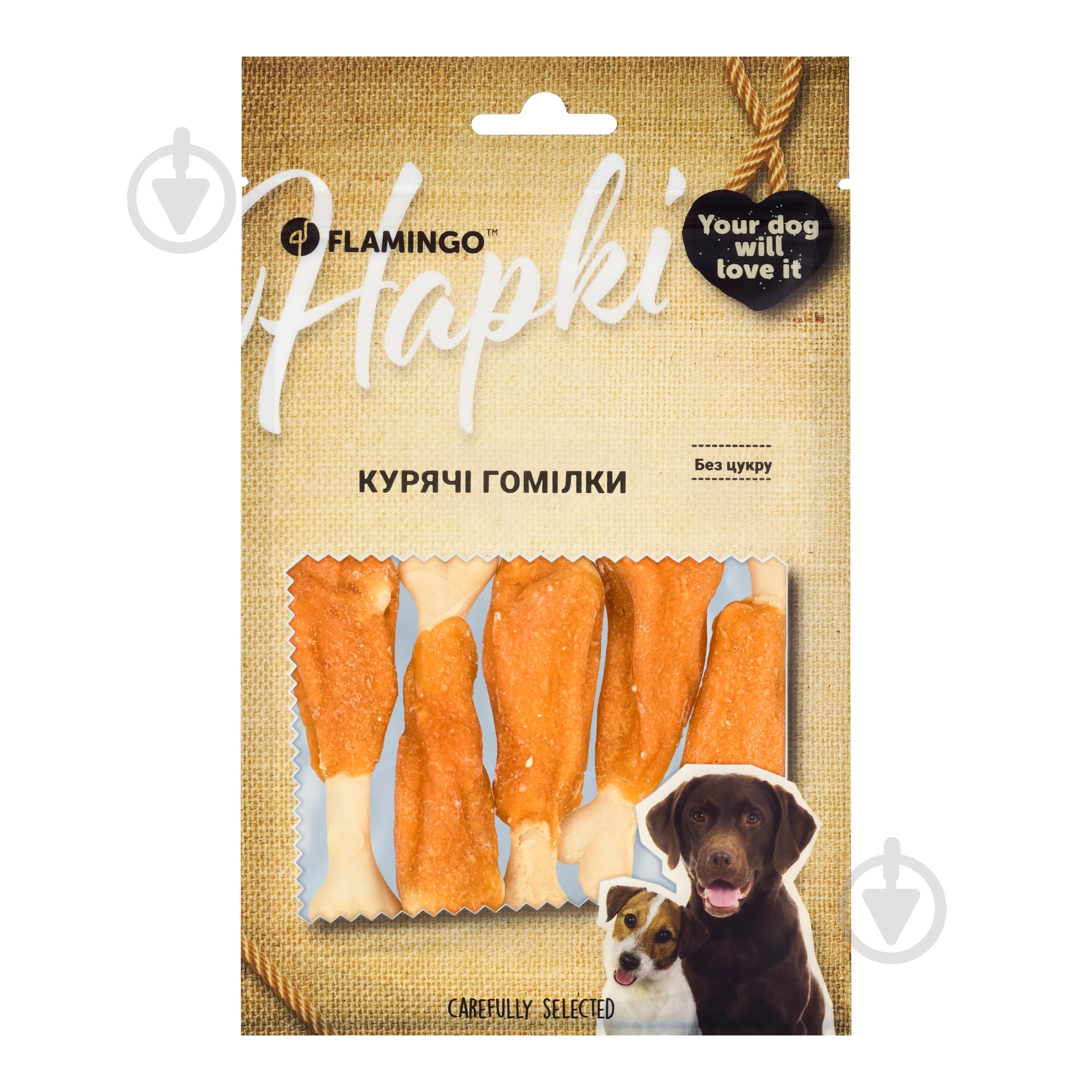 Ласощі Flamingo кальциновані гомілки з м'ясом курки для собак 75 г - фото 1