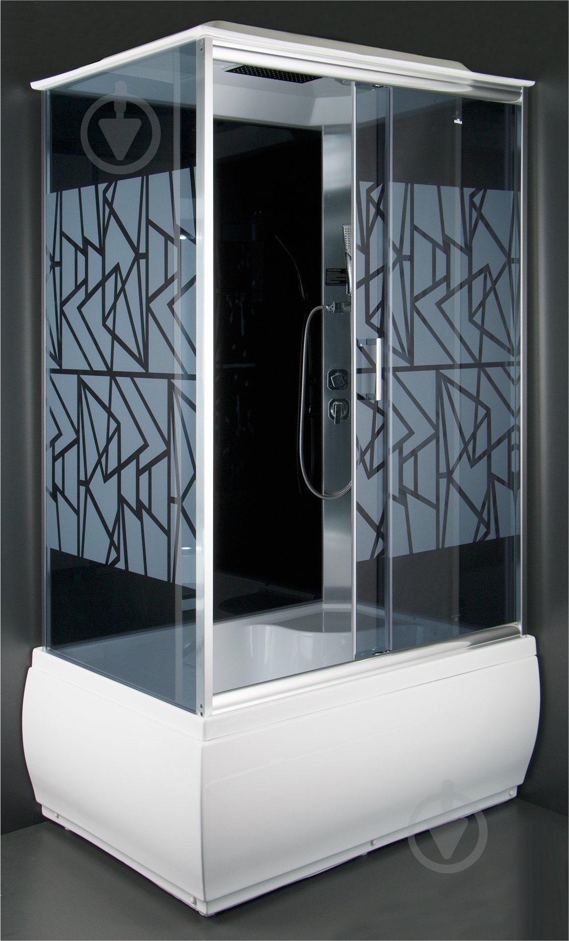 Душевой бокс Korra К-507 стойки хром, стекло графит - фото 1