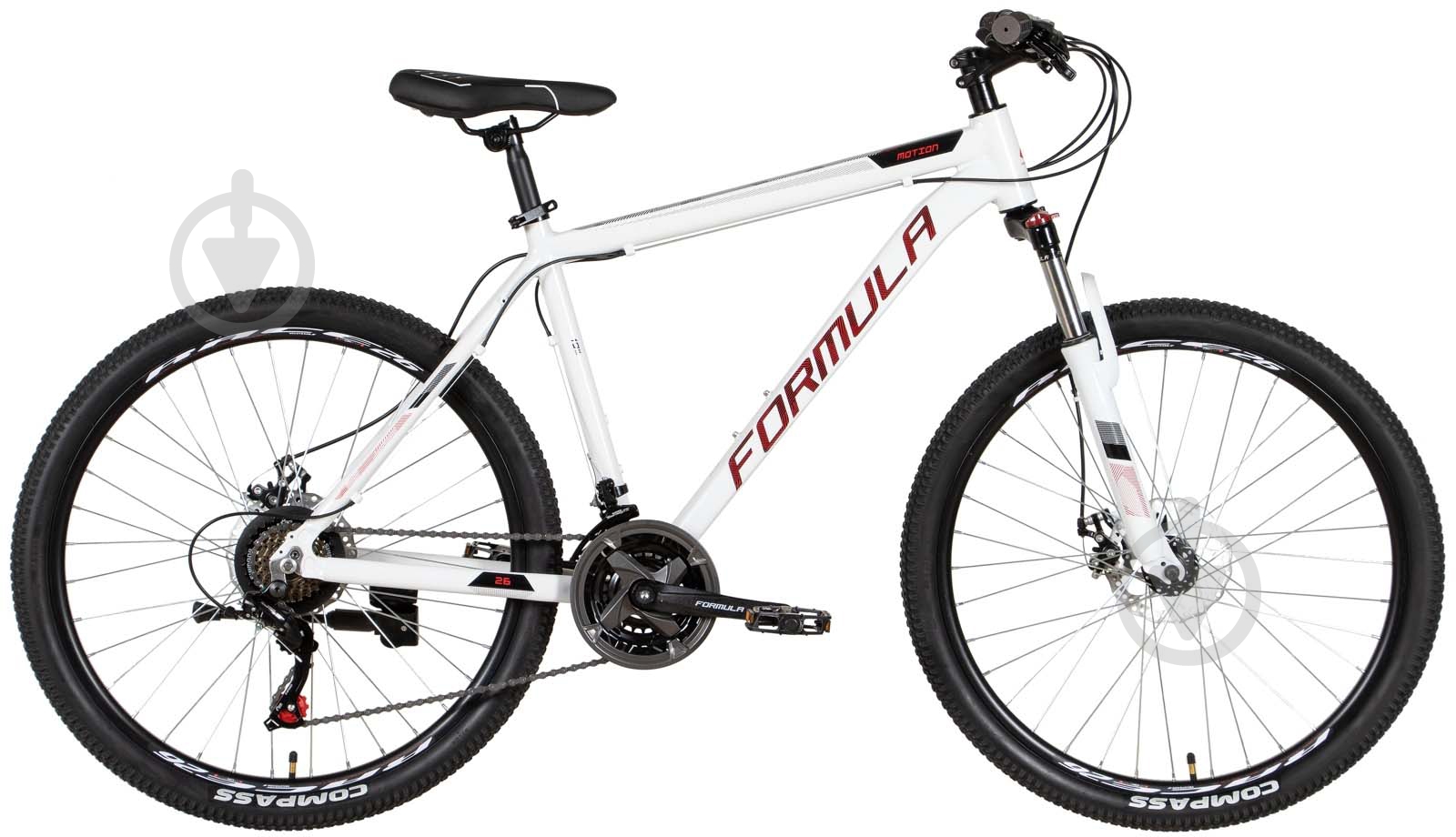 Велосипед Formula 26" 19"(48 см) MOTION OPS-FR-26-633 бело-красный - фото 1 Велосипед Formula 26" 19"(48 см) MOTION OPS-FR-26-633 бело-красный - фото 1