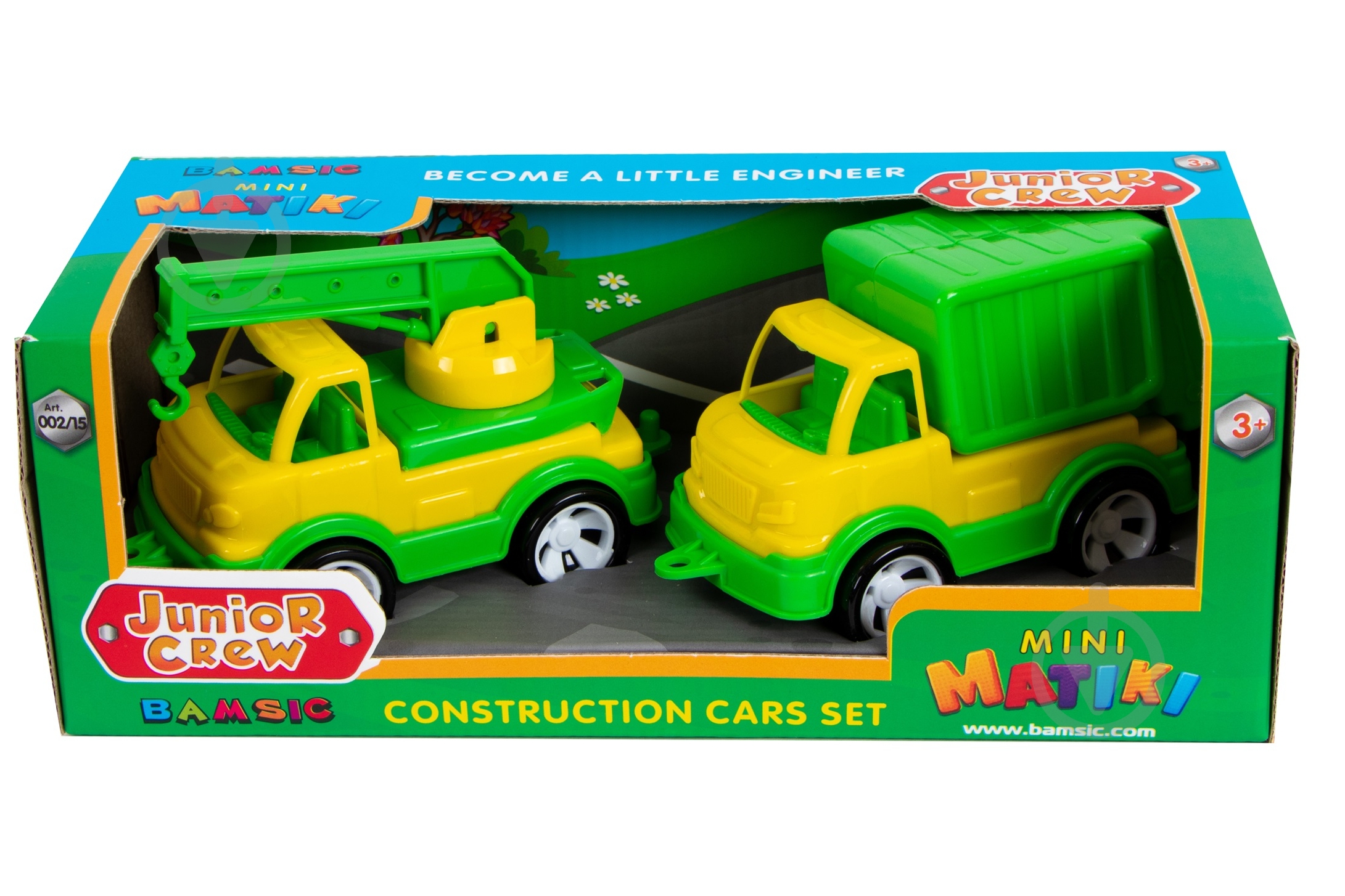 Игрушечный набор Bamsic Mini Matik (кран, мусоровоз) 002/15 - фото 1 Игрушечный набор Bamsic Mini Matik (кран, мусоровоз) 002/15 - фото 1