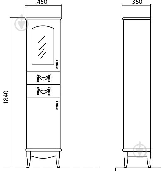 Пенал напольный Aqua Rodos Микела белый - фото 6 Пенал напольный Aqua Rodos Микела белый - фото 6