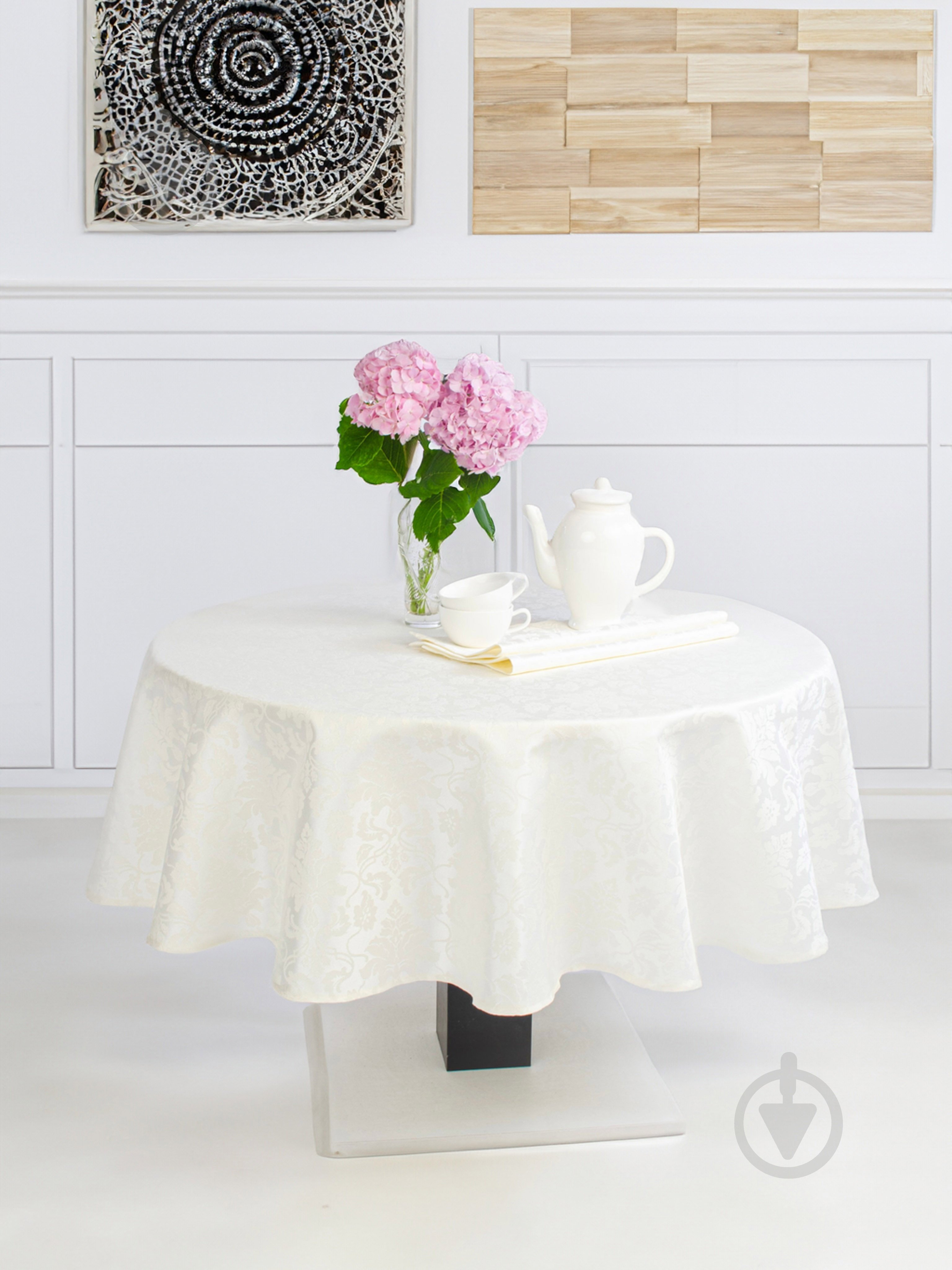 Скатерть Версаль 115-23/00 d140 бежевый Эдельвика - фото 2 Скатерть Версаль 115-23/00 d140 бежевый Эдельвика - фото 2