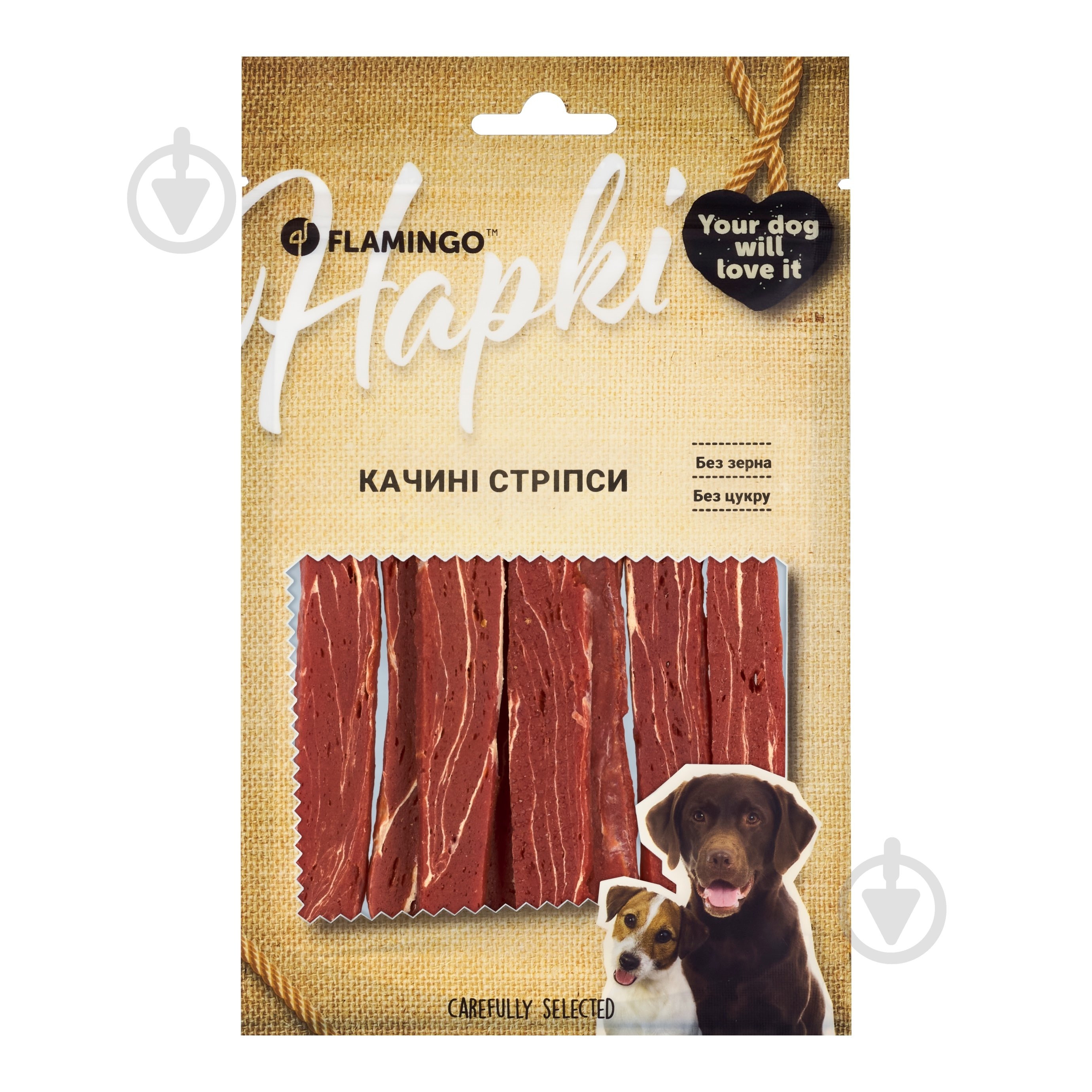 Ласощі Flamingo стріпси з м'ясом качки для собак 75 г - фото 1