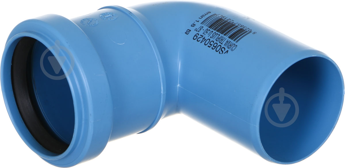 Колено канализационное Valsir безшумное Triplus d50x87° (VS0650429) - фото 1