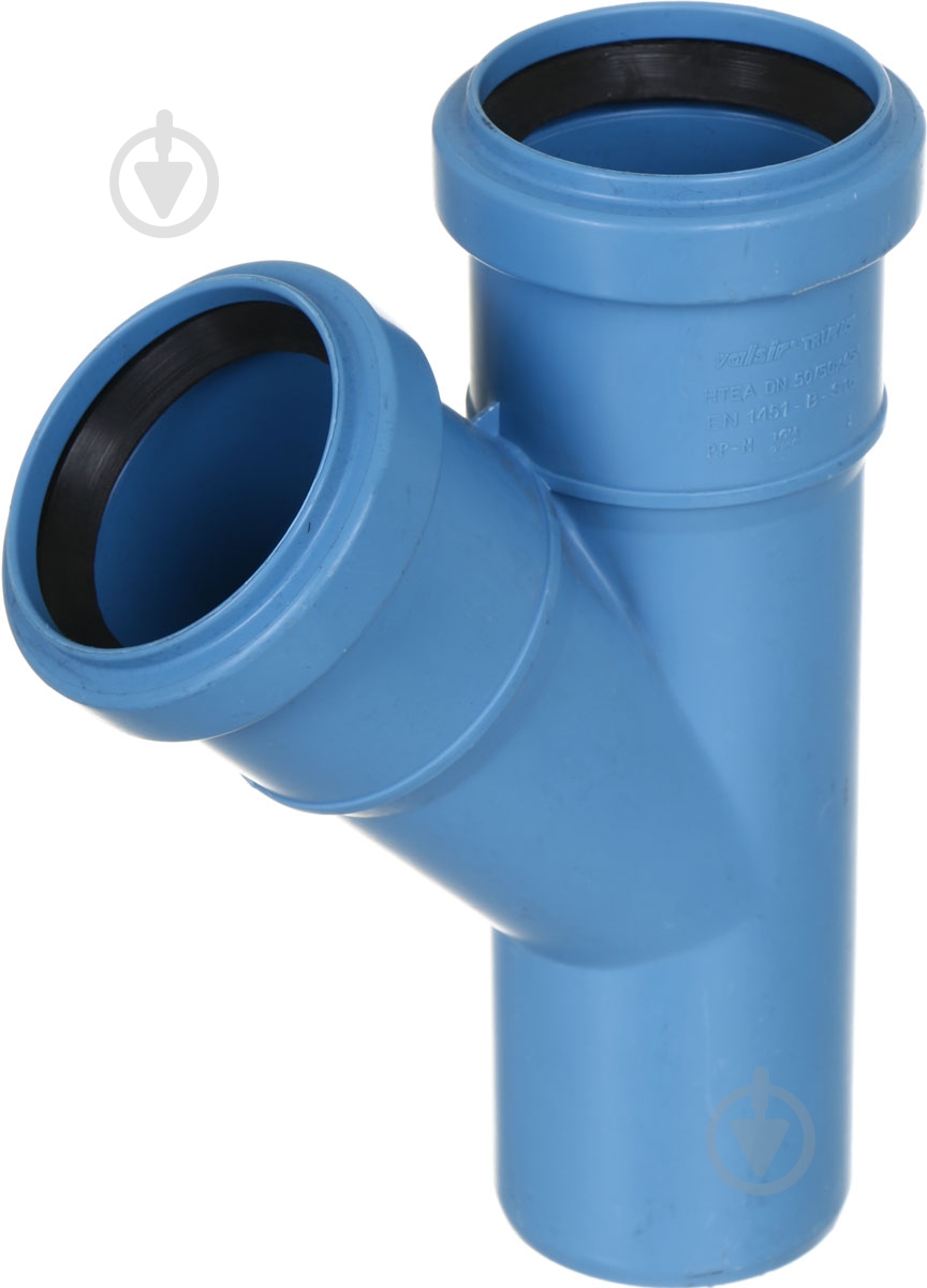 Тройник канализационный Valsir безшумный Triplus d50x50x45° (VS0650513) - фото 1