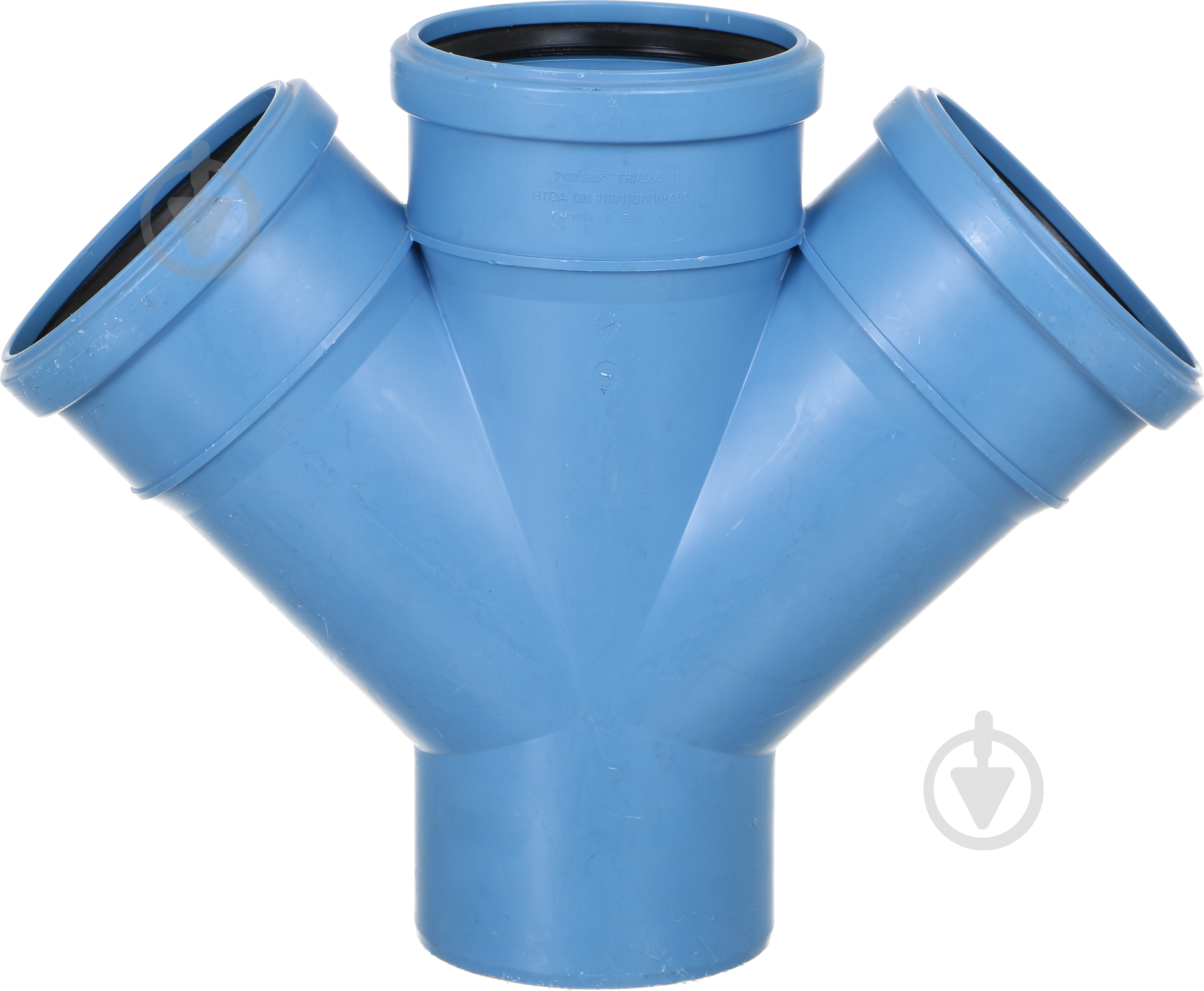 Крестовина канализационная Valsir безшумна Triplus d110x110x110 45° (VS0650655) - фото 2 Крестовина канализационная Valsir безшумна Triplus d110x110x110 45° (VS0650655) - фото 2