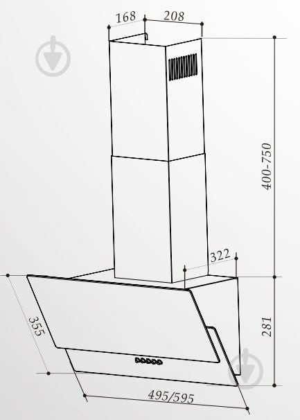 Витяжка Interline GOLF BK A/60/PB/GL/T - фото 6