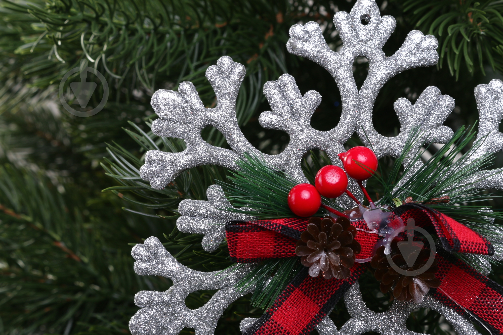 Ялинкова іграшка Сніжинка з декором срібна 15 см E2127S 1 шт. - фото 3 Ялинкова іграшка Сніжинка з декором срібна 15 см E2127S 1 шт. - фото 3