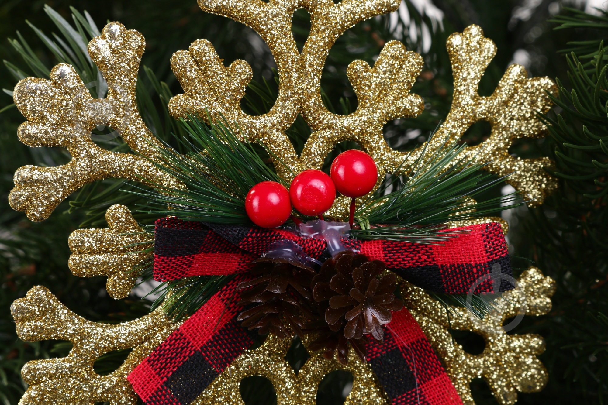 Ялинкова іграшка Сніжинка з декором 15 см E2127G 1 шт. - фото 3 Ялинкова іграшка Сніжинка з декором 15 см E2127G 1 шт. - фото 3