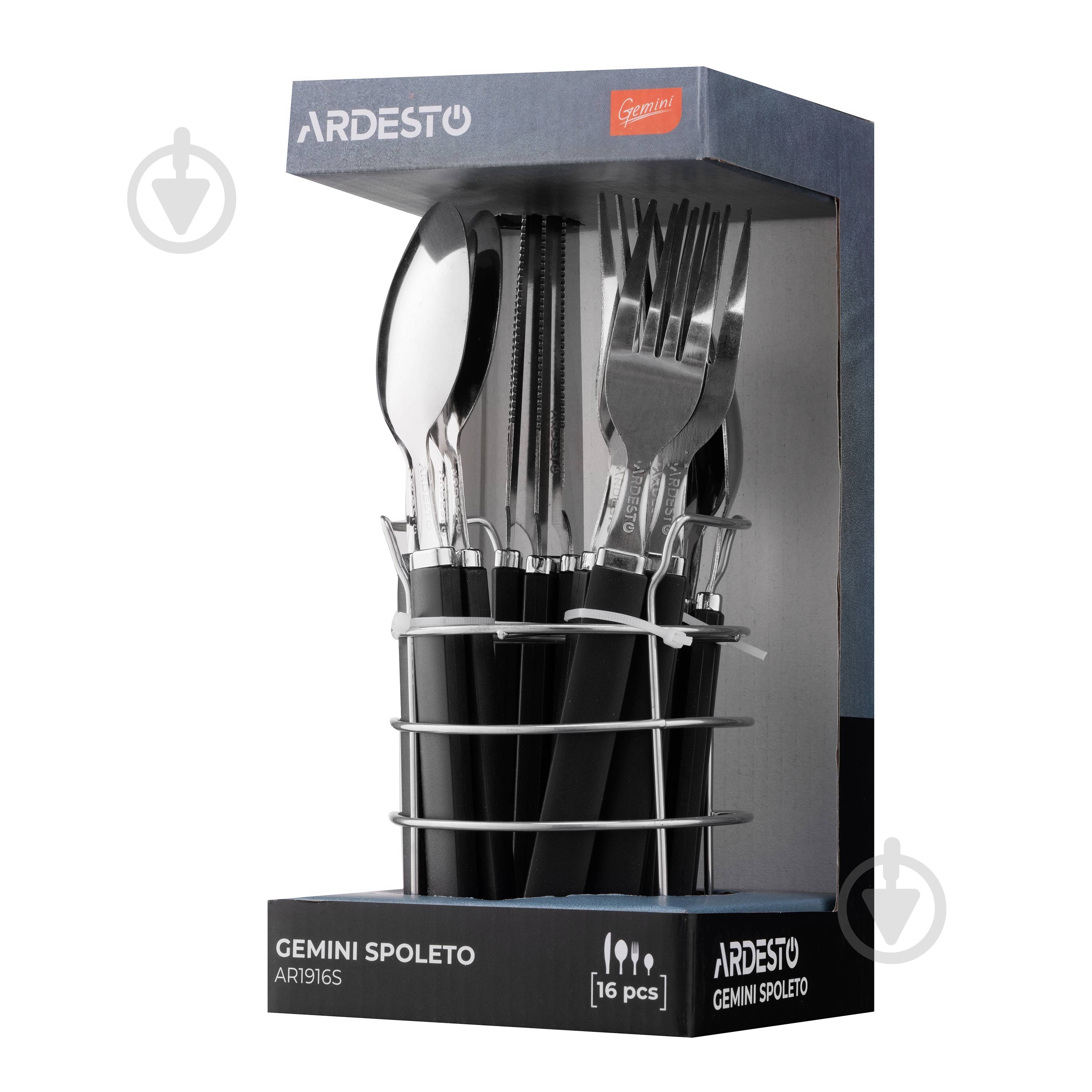 Набор столовых приборов Ardesto Gemini Spoleto 16 шт. черный AR1916S - фото 2 Набор столовых приборов Ardesto Gemini Spoleto 16 шт. черный AR1916S - фото 2