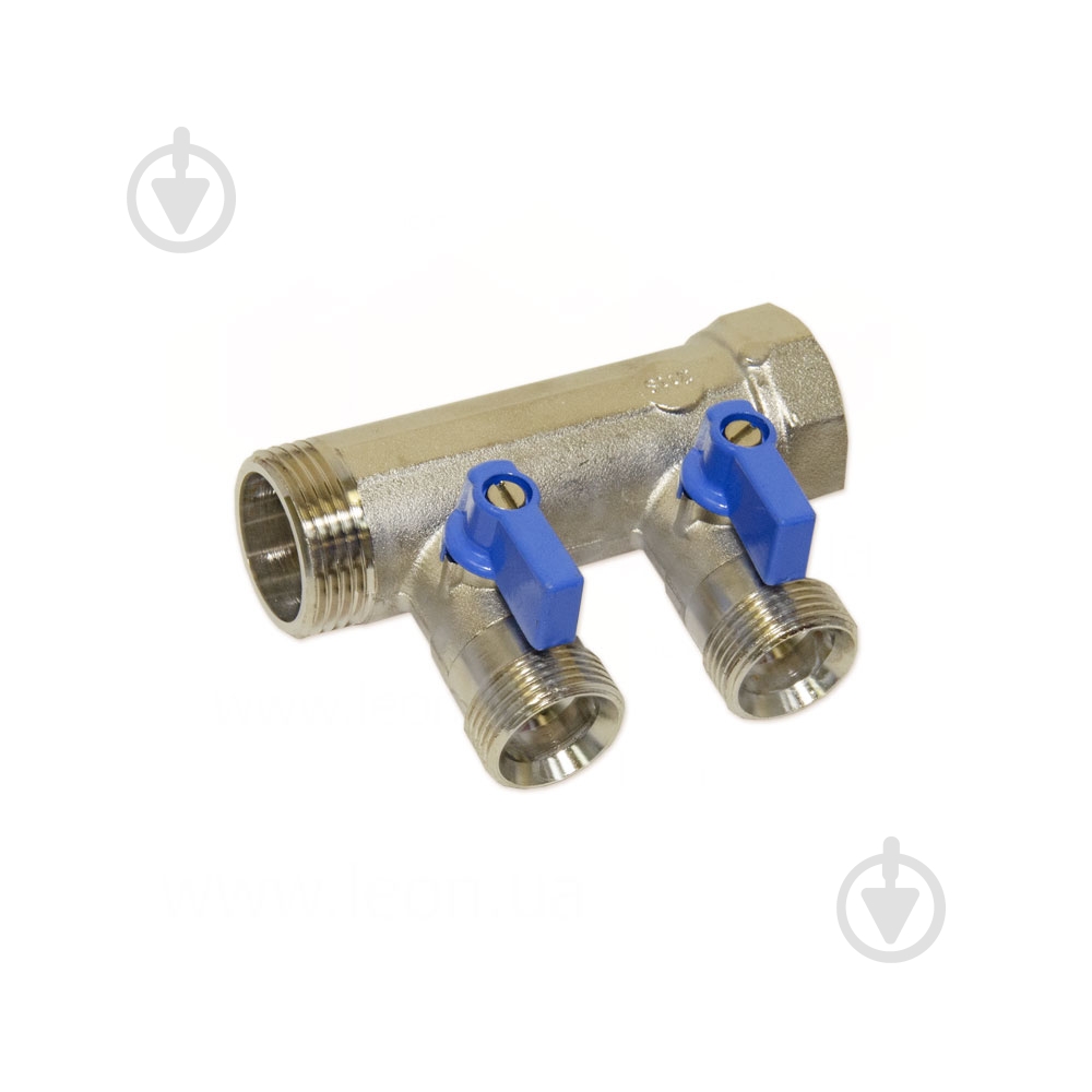 Колектор Bianchi з кульовими кранами Ø1 х 2 х 3/4ЗР (blue/синій) I=45 мм - фото 1 Колектор Bianchi з кульовими кранами Ø1 х 2 х 3/4ЗР (blue/синій) I=45 мм - фото 1