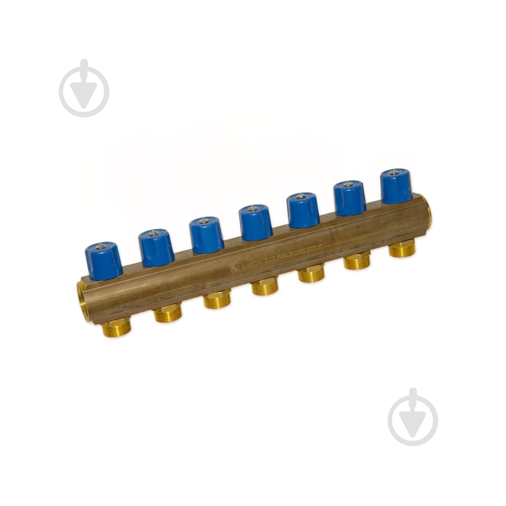 Колектор Bianchi з вентилями Ø1 х 7 х 3/4ЗР (blue/синій) I=50 мм - фото 1 Колектор Bianchi з вентилями Ø1 х 7 х 3/4ЗР (blue/синій) I=50 мм - фото 1