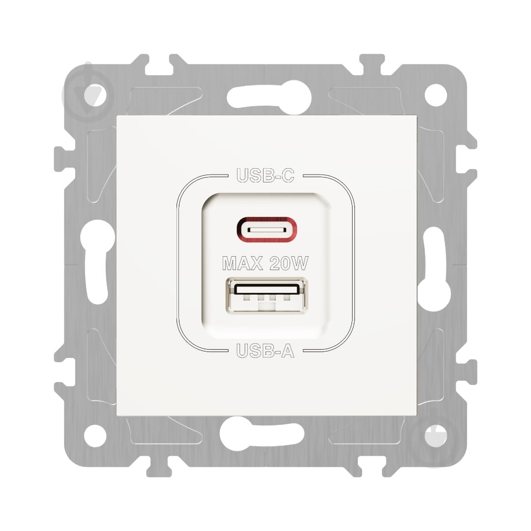 Механизм розетки USB + Type C HausMark Alta белый - фото 3 Механизм розетки USB + Type C HausMark Alta белый - фото 3