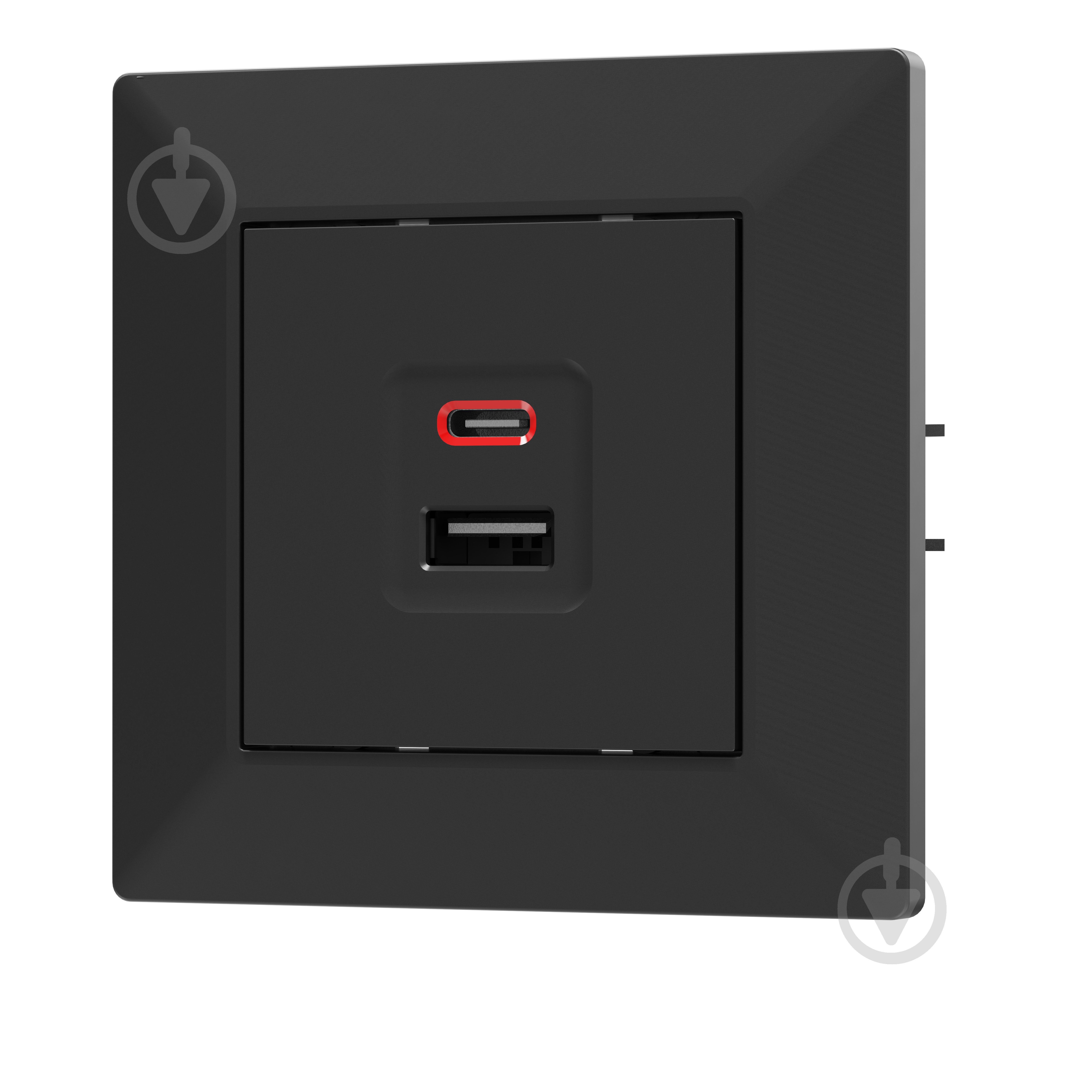 Механізм розетки USB + Type C HausMark Alta чорний - фото 3