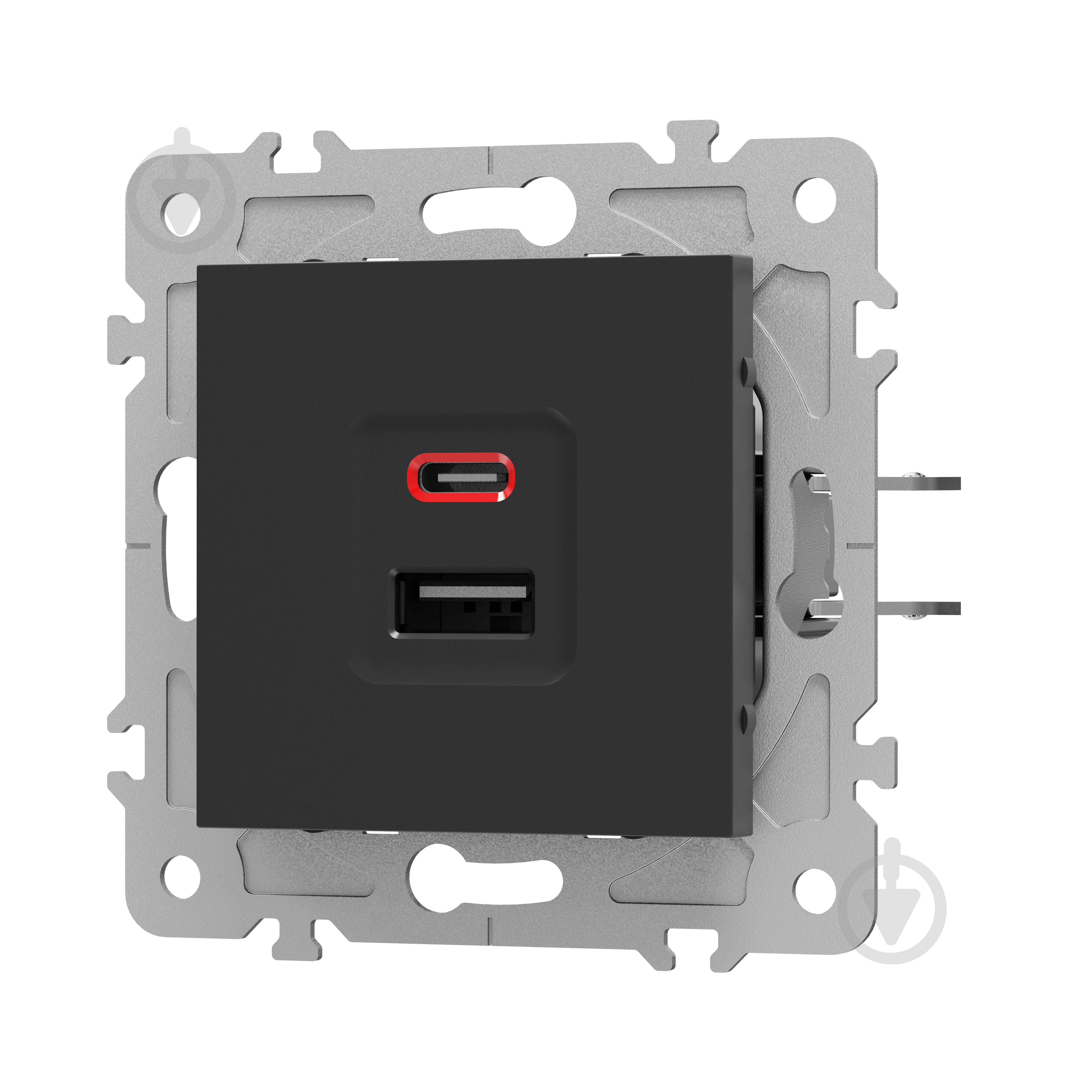 Механізм розетки USB + Type C HausMark Alta чорний - фото 2