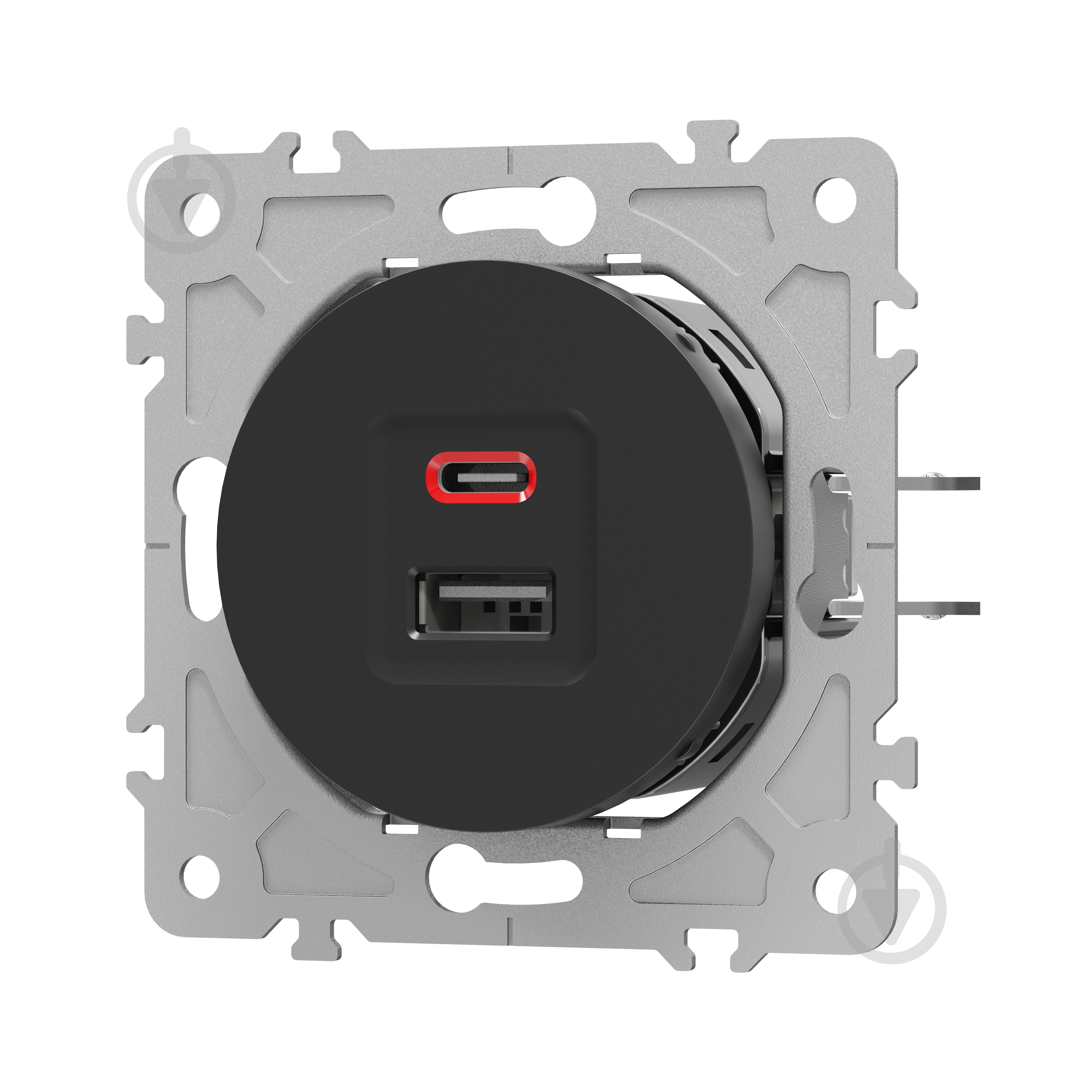 Механизм розетки USB + Type C HausMark Bela черный - фото 2