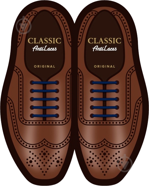 Шнурки силіконові AntiLaces Classic CBL30 синій - фото 1