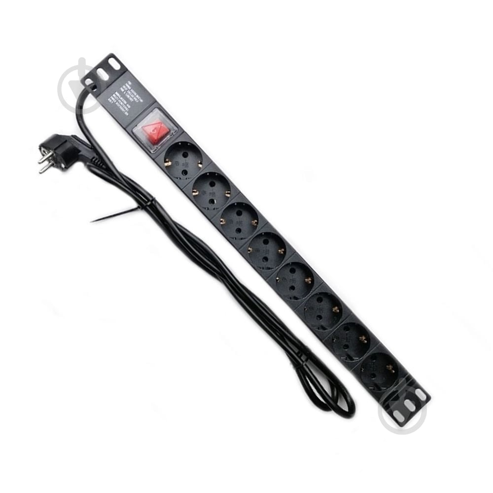 Сетевой фильтр CSV 1U 19" (WT-2261A-GER-8WAY-1.8) с заземлением 8 гн. черный 1,8 м 189332 - фото 1 Сетевой фильтр CSV 1U 19" (WT-2261A-GER-8WAY-1.8) с заземлением 8 гн. черный 1,8 м 189332 - фото 1