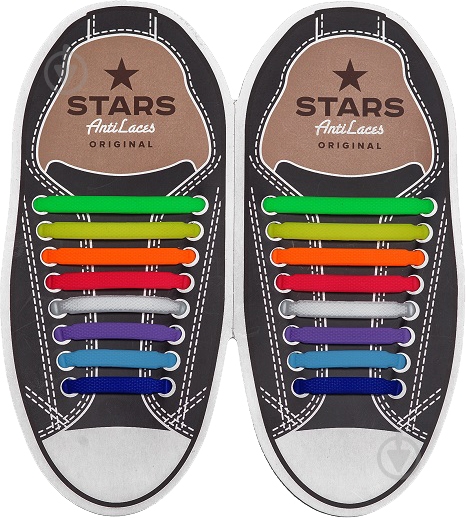 Шнурки силиконовые AntiLaces Classic SRBW мульти - фото 1